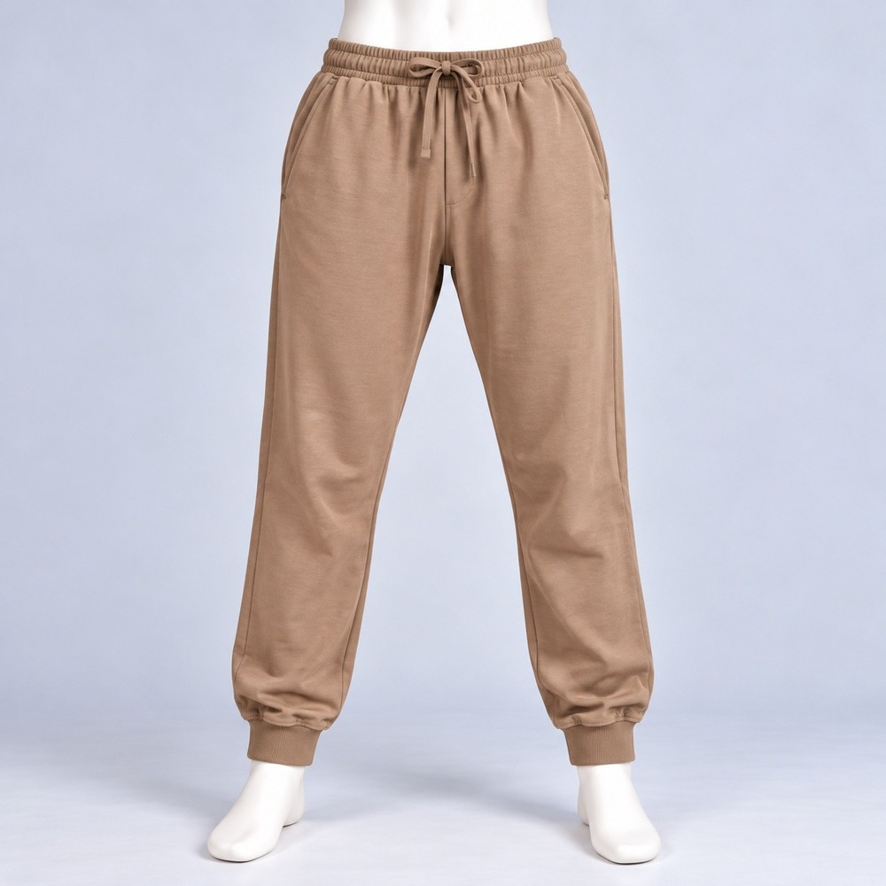 H&M Regular Fit Joggers Mens Large Brown Elastic Waist Drawstring Sweatpants